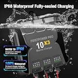Upgraded 30A 3-Bank Smart Waterproof Marine Battery Charger for SLA/Lithium