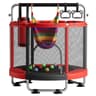ZCMHAXJ 55-Inch Toddler Trampoline with Gymnastics Bar and Enclosure Net