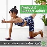 Gaiam Yoga Knee Pad Set 2-Pack Extra Thick 15mm Dense Foam Cushion for Joint Support