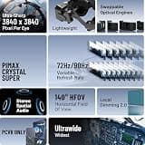 Pimax Crystal Super Enthusiast PC VR Headset with 3840x3840 Resolution