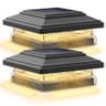 SIEDiNLAR 50-Lumen Dual-Color Convex Lens Solar Post Cap Lights for Stairs, 2-Pack