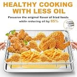 Donguli Extra-Large Stainless Steel Oven Air Fryer Basket Two-Piece Set