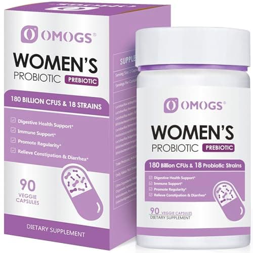 OMOGS Women's Probiotic, 180 Billion CFU, 18 Strains with Prebiotics & Cranberry