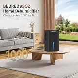 BEDRED 95oz Small Ultra-Quiet Thermoelectric Dehumidifier with Ambient Lighting