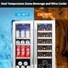 Velieta 24-Inch Dual Zone Wine and Beverage Refrigerator, Touch Control