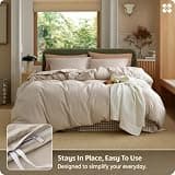 Bedsure Lightweight Washed Cotton Oversized King Duvet Cover, 120"x98"