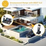 AT&T DLP73590 5-Handset DECT 6.0 Cordless Phone System with 5-Inch Color Display