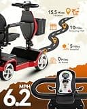 IQIRAF 4-Wheel Folding Travel Mobility Scooter, 330 lb Heavy-Duty Capacity