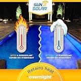 Sun2Solar Blue Rectangle Solar Pool Cover Blanket, 16 x 32 Ft, 12 Mil