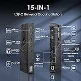 WAVLINK 160W DisplayLink Triple 4K Docking Station for Mac and Windows