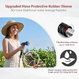 Lefree 100ft Heavy-Duty Metal Garden Hose with Rubber Protection Sleeve