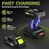 WOLFMEN Cordless Leaf Blower with Advanced Axial Flow Turbofan & 2.0Ah Battery