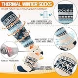 Welwoos Thick Knee-High Thermal Ski Socks, 70% Merino Wool with Compression Zones