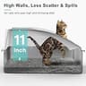 XL Enclosed Stainless Steel Cat Litter Box with High Sides, Litter Mat and Scoop