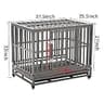 LUCKUP 38-Inch Heavy Duty Spot-Welded Steel Dog Cage with Lockable Wheels