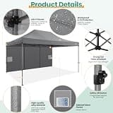 COBIZI 10x15 Heavy Duty Pop Up Canopy Tent Shelter with Four Removable Mesh Walls