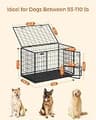Feandrea 48-Inch Heavy Duty Escape-Proof Steel Dog Crate with Lockable Wheels