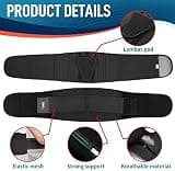 FEATOL Back Brace Support Belt with Lumbar Pad and Rigid Support Strips