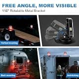 NeaLia 110-Degree Rotatable Wireless Trailer Lights with Non-Magnetic Mounts