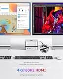 BAOZEE Mac Mini M4 Dock with NVMe SSD Enclosure and Dual Monitor 4K Display Output