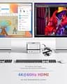 BAOZEE Mac Mini M4 Dock with NVMe SSD Enclosure and Dual Monitor 4K Display Output