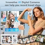 Froitx 4K Dual-Lens Digital Camera with 64MP, 16X Zoom and Anti-Shake Stabilization