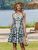 Zeagoo Sleeveless Hawaiian Sundress with Pockets and Swing Silhouette