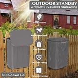 PAWZIDEA 2.1-Gallon Steel Wall Mount Dog Poop Trash Can with Odor Filter