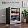 Yeego 24-Inch Built-In Beverage Refrigerator, 180-Can Capacity Glass Door