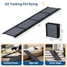 HBTower 63-Inch Premium Aluminum Alloy Folding Dog Ramp for Cars with Anti-Slip Rug