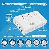 Ceptics SWadApt 2000W Travel Voltage Converter with Dual-Outlet Design