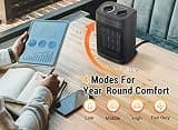 Aikoper Portable Ceramic Box Space Heater with Manual Thermostat NT15-20A