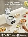 COMFEE' 2-Cup Uncooked Mini Rice Cooker with 6 Cooking Functions and Delay Timer
