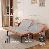 ESHINE Split-Top Queen Adjustable Bed Frame and Custom 12-Inch Gel Memory Foam Mattress