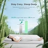 HOMRELEXA 3-Inch Firm Bamboo Charcoal & Gel Dual-Layer Mattress Topper