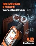 TOPTES CT-580 Portable Carbon Monoxide Meter with TFT Display and Light