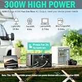 Arkpax 300W Portable Power Station, 192Wh LiFePO4 Battery with Pure Sine Wave AC