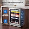 Yeego 24-Inch Built-In Beverage Refrigerator, 180-Can Capacity Glass Door