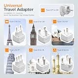 TESSAN 220V to 110V 7-in-1 Travel Voltage Converter with Global Adapters