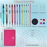Yarniss Long Aluminum Interchangeable Tunisian Crochet Hook Cable Set
