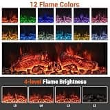 ORALNER 36-Inch 3-Sided Wall Mount Electric Fireplace with 50-Inch Floating Mantel