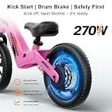 YunTopKids 14-Inch Electric Balance Bike with Kick-Start and LCD Display