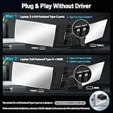 ZUMWALT 15.6-Inch Triple Laptop Screen Extender with Aluminum Alloy Frame