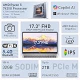 HP 17.3" High-Performance Touchscreen Laptop (AMD Ryzen 5, 16GB RAM, 1TB SSD)