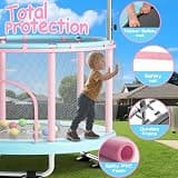 FitinOne 55-Inch Toddler Trampoline Center with Swing and Gymnastics Bar