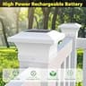 T-SUN 100-Lumen Cool White Solar Post Cap Lights with Heavy-Duty ABS, 2-Pack
