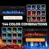 Tehanld 60-Inch Ultra-Thin Electric Fireplace with Anti-Scald LED Screen