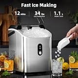 Antarctic Star Compact Stainless Steel Pebble Ice Maker, 34-44 lbs Yield