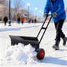 Garvee 30-Inch Heavy-Duty Ergonomic Wheeled Snow Pusher