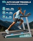 WELLFIT Pre-Assembled Treadmill with 15% Incline and 4.0 HP Fast Motor